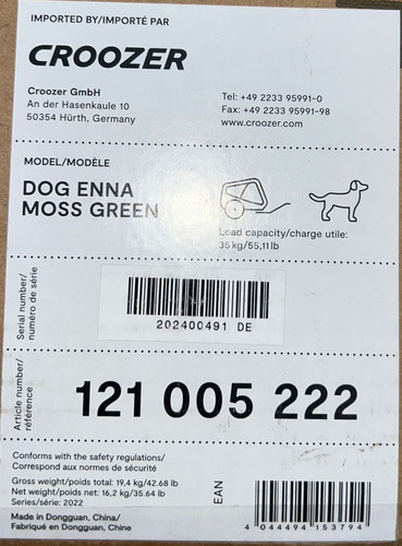 Croozer dog enna moss - dog,
